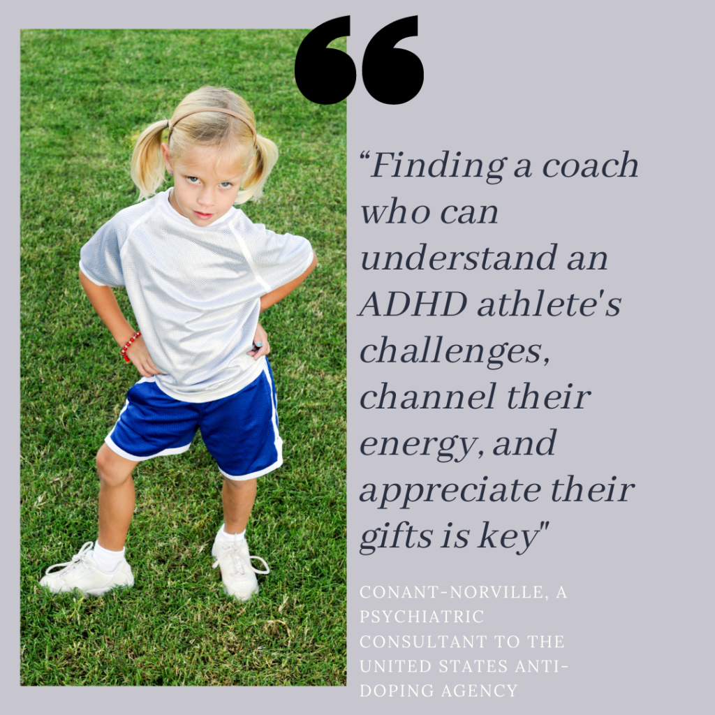 Quote about finding the right coach for an athlete with ADHD.